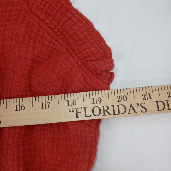 Indigo Rose Rust Color Orange Gauze Ruffle Sleeve Tiered Dress Women's 2x - Picture 9 of 9